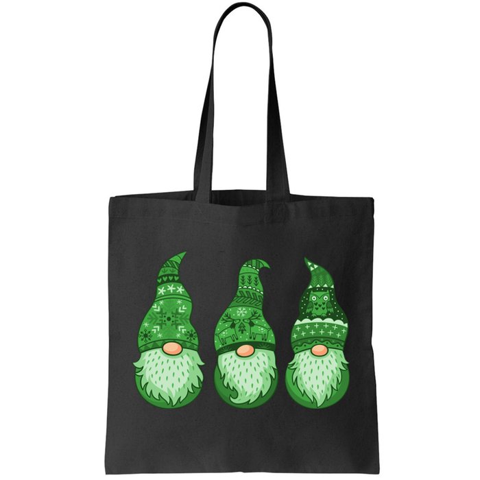 Green Ugly Sweater Irish Gnomes St Patricks Day Tote Bag