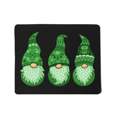 Green Ugly Sweater Irish Gnomes St Patricks Day Mousepad