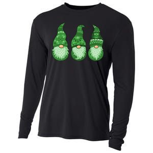 Green Ugly Sweater Irish Gnomes St Patricks Day Cooling Performance Long Sleeve Crew