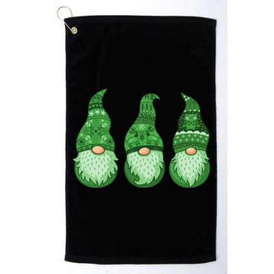 Green Ugly Sweater Irish Gnomes St Patricks Day Platinum Collection Golf Towel