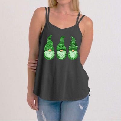 Green Ugly Sweater Irish Gnomes St Patricks Day Women's Strappy Tank