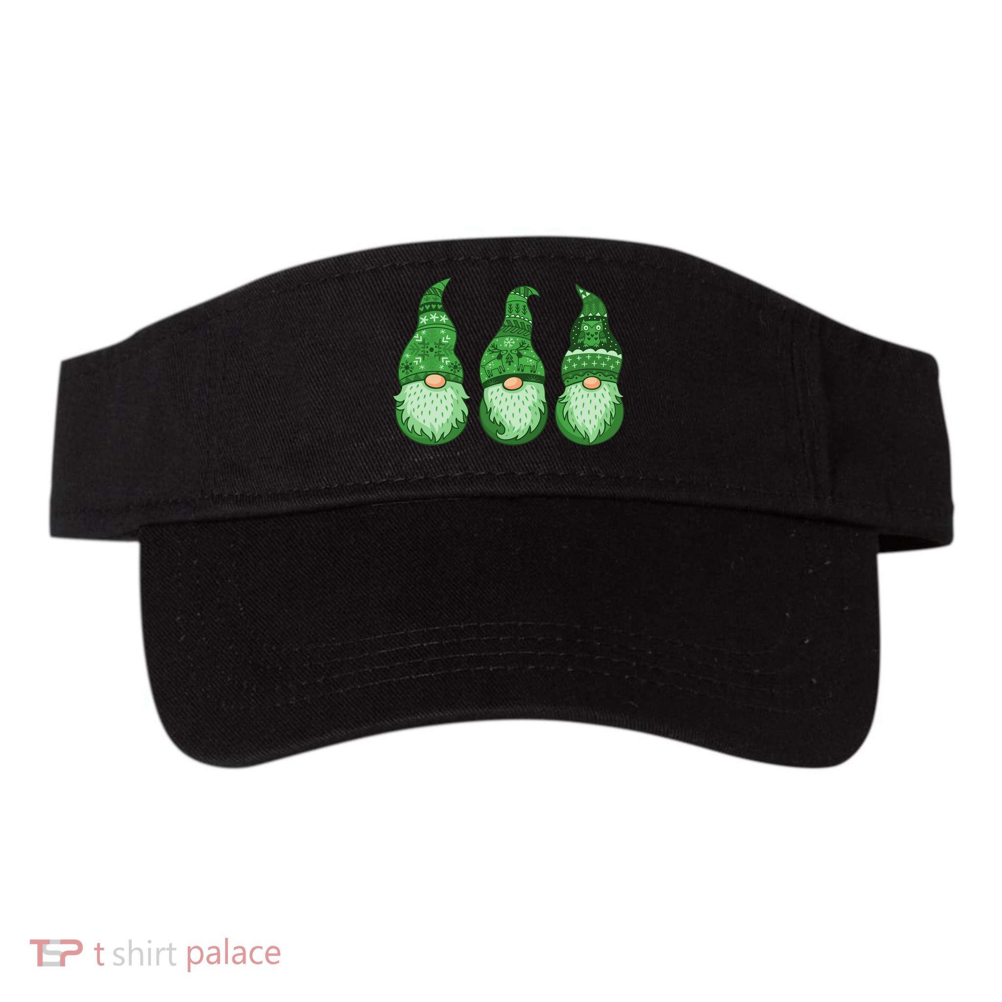 Green Ugly Sweater Irish Gnomes St Patricks Day Visor