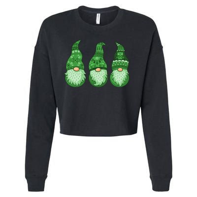 Green Ugly Sweater Irish Gnomes St Patricks Day Cropped Pullover Crew