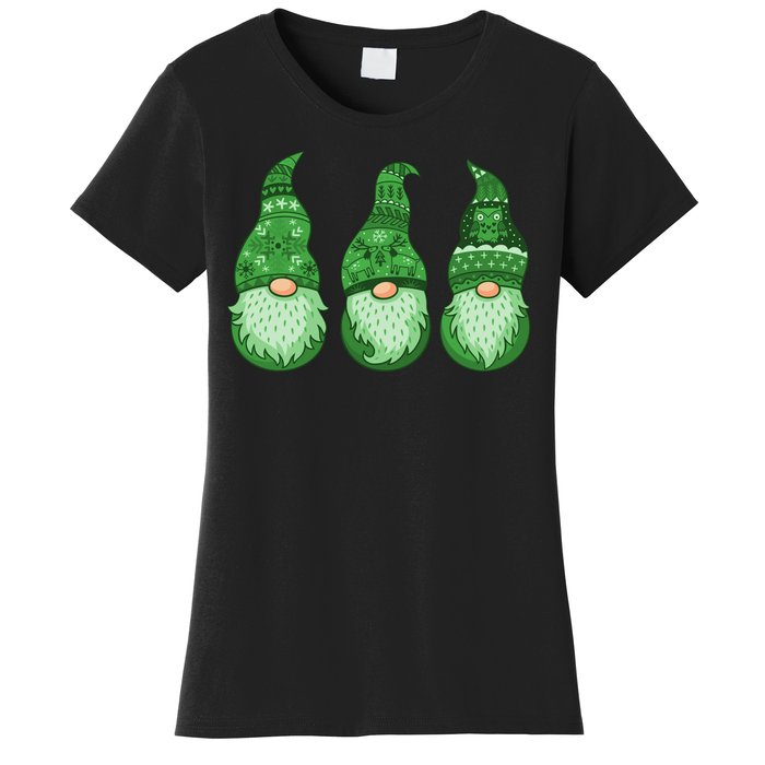 Green Ugly Sweater Irish Gnomes St Patricks Day Women's T-Shirt