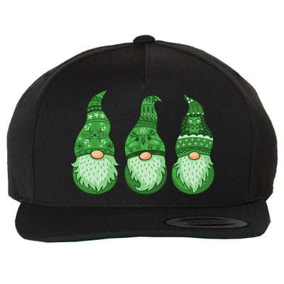 Green Ugly Sweater Irish Gnomes St Patricks Day Wool Snapback Cap
