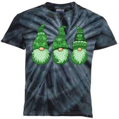 Green Ugly Sweater Irish Gnomes St Patricks Day Kids Tie-Dye T-Shirt