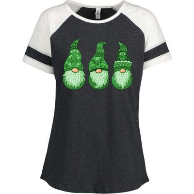 Green Ugly Sweater Irish Gnomes St Patricks Day Enza Ladies Jersey Colorblock Tee