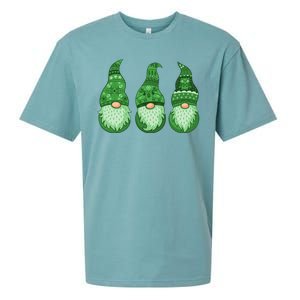 Green Ugly Sweater Irish Gnomes St Patricks Day Sueded Cloud Jersey T-Shirt