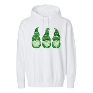 Green Ugly Sweater Irish Gnomes St Patricks Day Garment-Dyed Fleece Hoodie