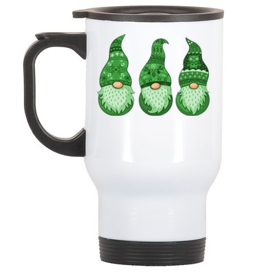 Green Ugly Sweater Irish Gnomes St Patricks Day Stainless Steel Travel Mug