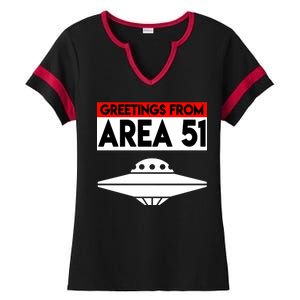 Greetings From Area 51 Ladies Halftime Notch Neck Tee