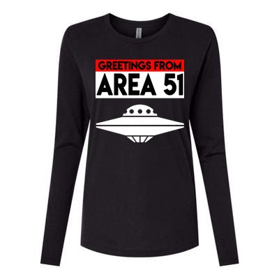 Greetings From Area 51 Womens Cotton Relaxed Long Sleeve T-Shirt