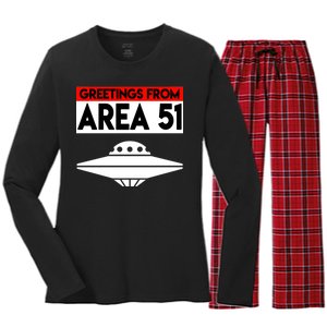 Greetings From Area 51 Women's Long Sleeve Flannel Pajama Set 