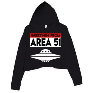 Greetings From Area 51 Crop Fleece Hoodie