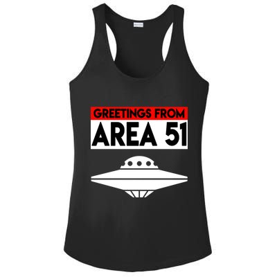 Greetings From Area 51 Ladies PosiCharge Competitor Racerback Tank