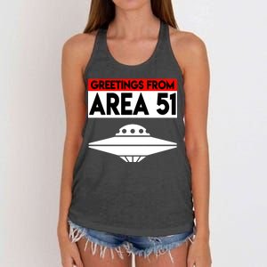 Greetings From Area 51 Women's Knotted Racerback Tank