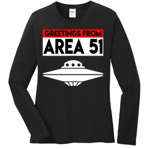 Greetings From Area 51 Ladies Long Sleeve Shirt