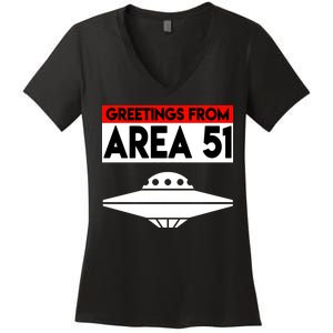 Greetings From Area 51 Women's V-Neck T-Shirt