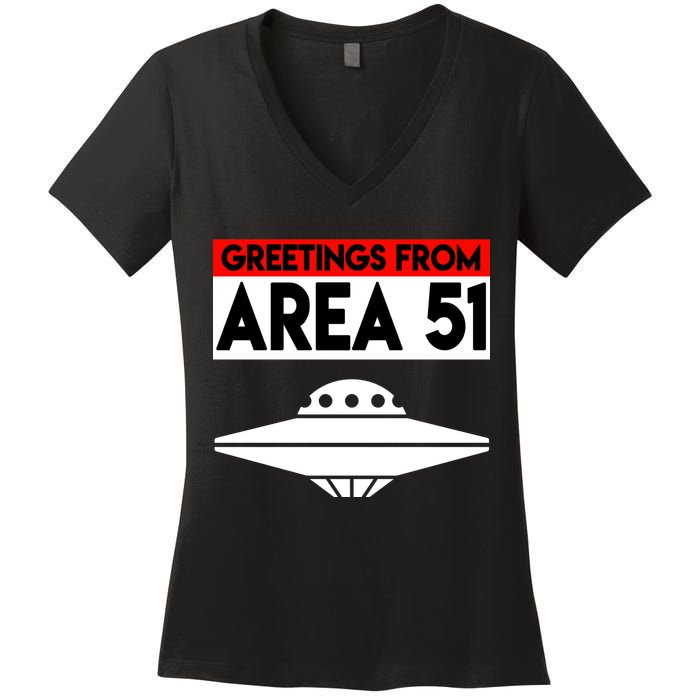 Greetings From Area 51 Women's V-Neck T-Shirt
