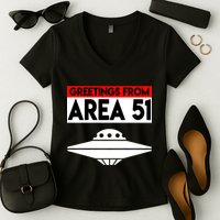 Greetings From Area 51 Women's V-Neck T-Shirt