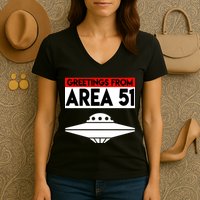 Greetings From Area 51 Women's V-Neck T-Shirt