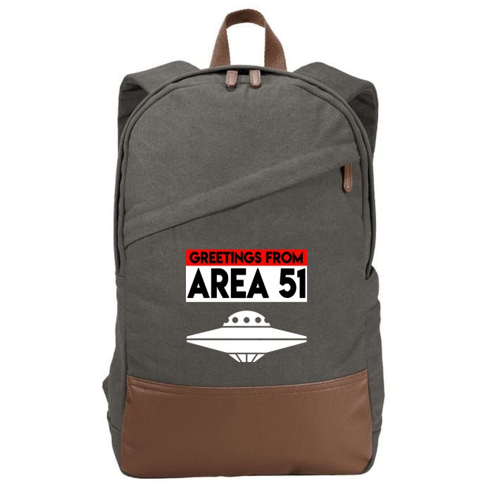 Greetings From Area 51 Cotton Canvas Backpack