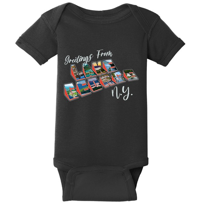 Greetings From Lake George New York NY Baby Bodysuit