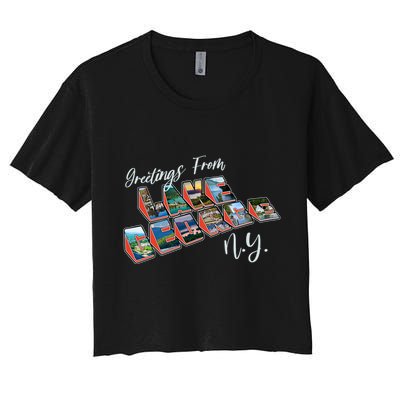 Greetings From Lake George New York NY Crop Top