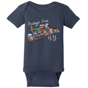 Greetings From Lake George New York NY Baby Bodysuit