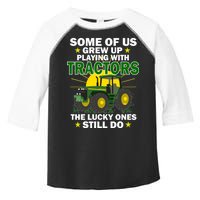 Grew Up Playing With Tractors Lucky Ones Still Do Toddler Fine Jersey T-Shirt