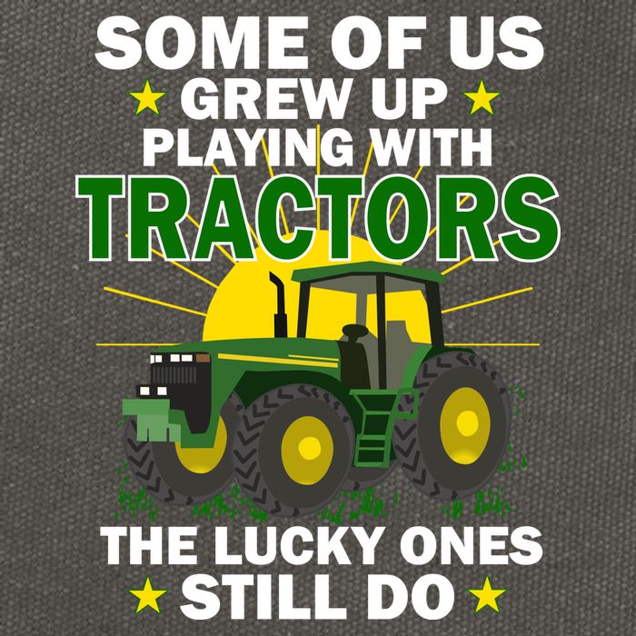 Grew Up Playing With Tractors Lucky Ones Still Do Cotton Canvas Backpack