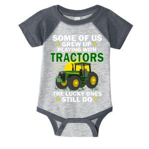 Grew Up Playing With Tractors Lucky Ones Still Do Infant Baby Jersey Bodysuit