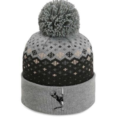 Grey Alien Peaking  Area 51 UFO Abduction The Baniff Cuffed Pom Beanie