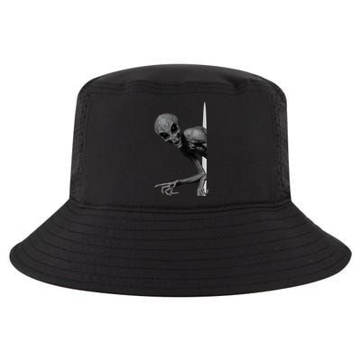 Grey Alien Peaking  Area 51 UFO Abduction Cool Comfort Performance Bucket Hat