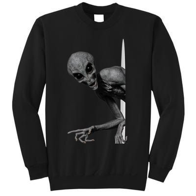 Grey Alien Peaking  Area 51 UFO Abduction Sweatshirt
