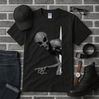 Grey Alien Peaking  Area 51 UFO Abduction Tall T-Shirt