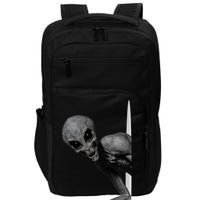 Grey Alien Peaking  Area 51 UFO Abduction Impact Tech Backpack