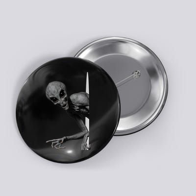 Grey Alien Peaking  Area 51 UFO Abduction Button