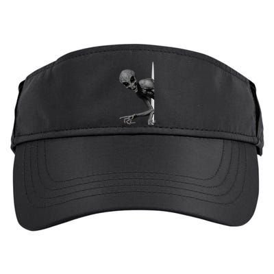 Grey Alien Peaking  Area 51 UFO Abduction Adult Drive Performance Visor