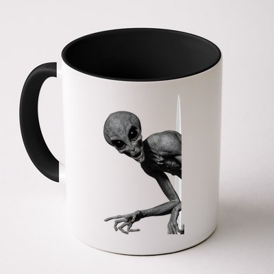 Grey Alien Peaking  Area 51 UFO Abduction Mug