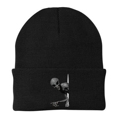 Grey Alien Peaking  Area 51 UFO Abduction Beanie