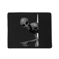 Grey Alien Peaking  Area 51 UFO Abduction Mousepad