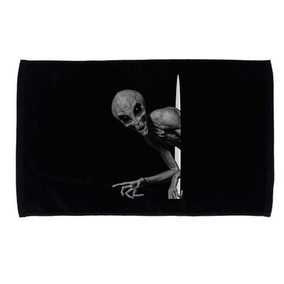 Grey Alien Peaking  Area 51 UFO Abduction Microfiber Hand Towel