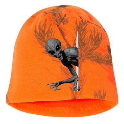 Grey Alien Peaking  Area 51 UFO Abduction Kati - Camo Knit Beanie