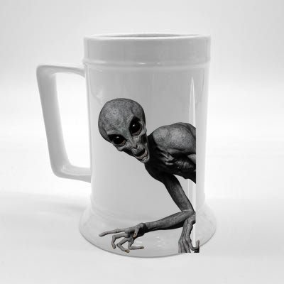 Grey Alien Peaking  Area 51 UFO Abduction Beer Stein