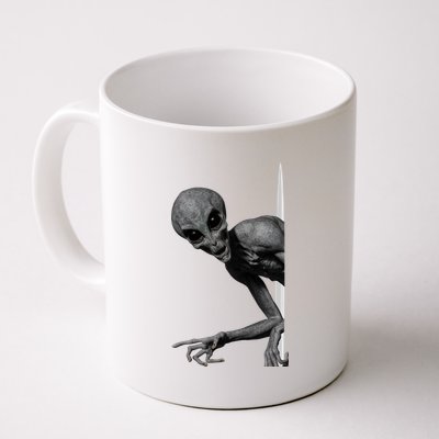 Grey Alien Peaking  Area 51 UFO Abduction Coffee Mug