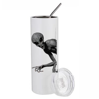 Grey Alien Peaking  Area 51 UFO Abduction Stainless Steel Tumbler