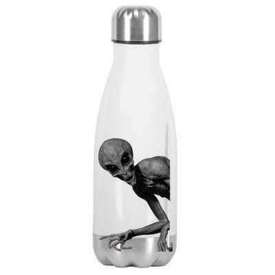 Grey Alien Peaking  Area 51 UFO Abduction Stainless Steel Insulated Water Bottle