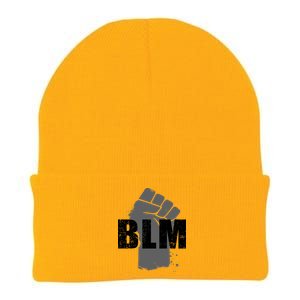 Grey BLM Fist Black Lives Matter Knit Cap Winter Beanie