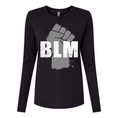 Grey BLM Fist Black Lives Matter Womens Cotton Relaxed Long Sleeve T-Shirt